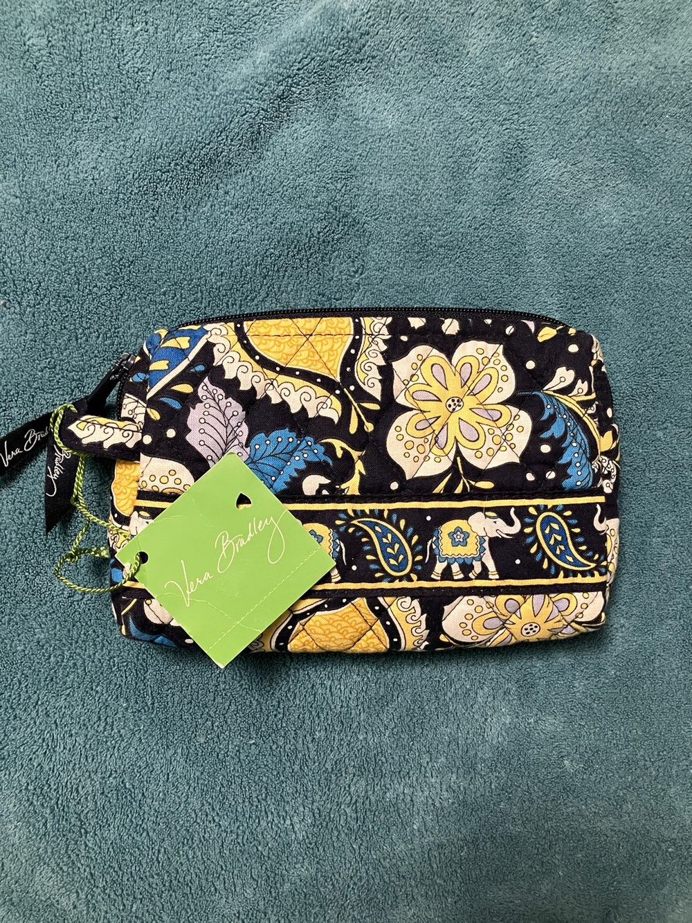 Vera Bradley Ellie Blue Small Lined Cosmetic Bag